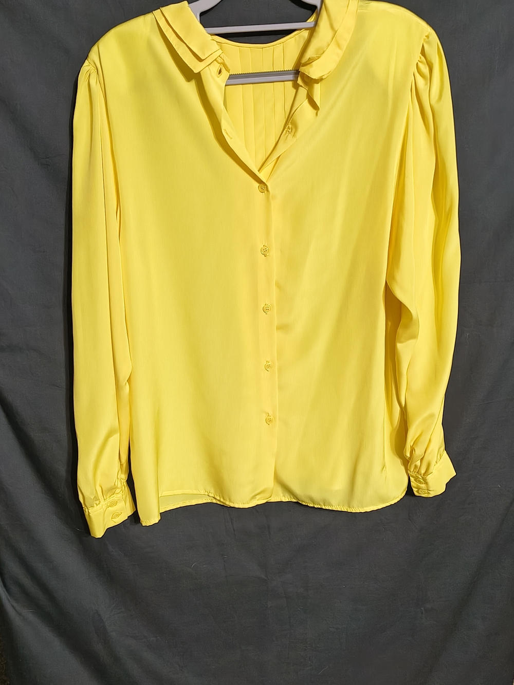 Vintage Yellow Women's Button-Front Blouse